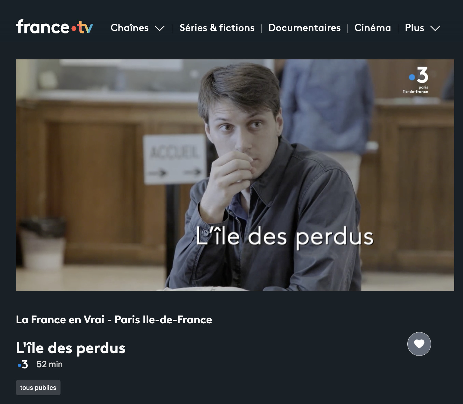 L'île des perdus sur FranceTV